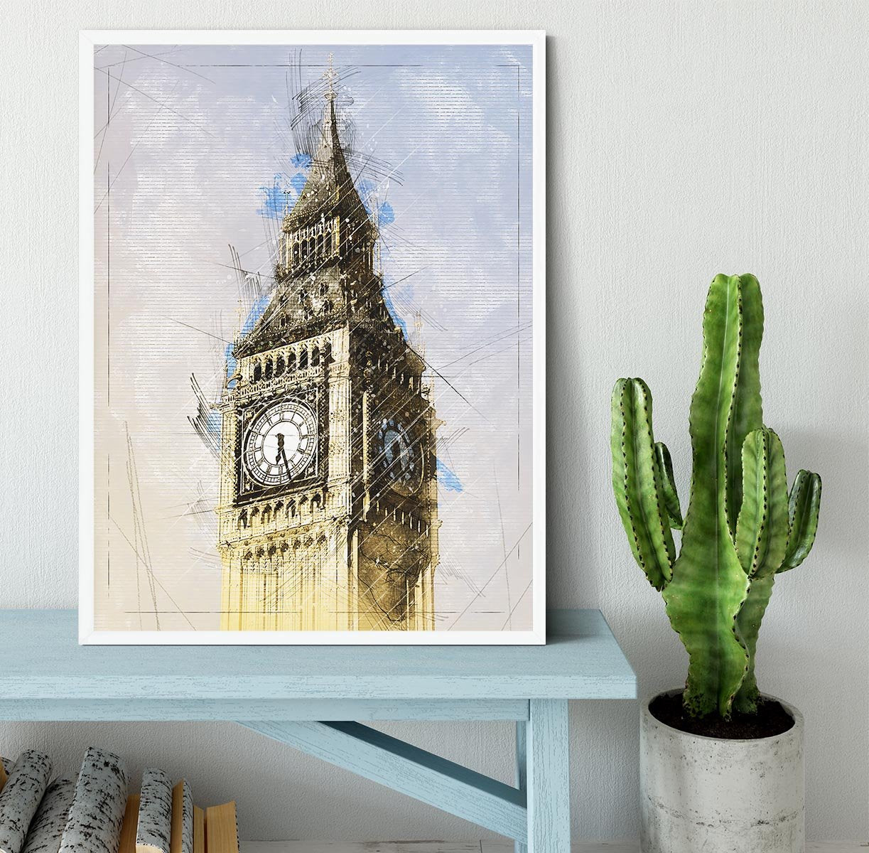 Big Ben Painting Framed Print - Canvas Art Rocks -6