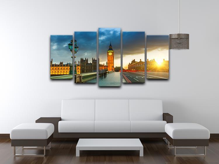 Big Ben at sunset 5 Split Panel Canvas  - Canvas Art Rocks - 3