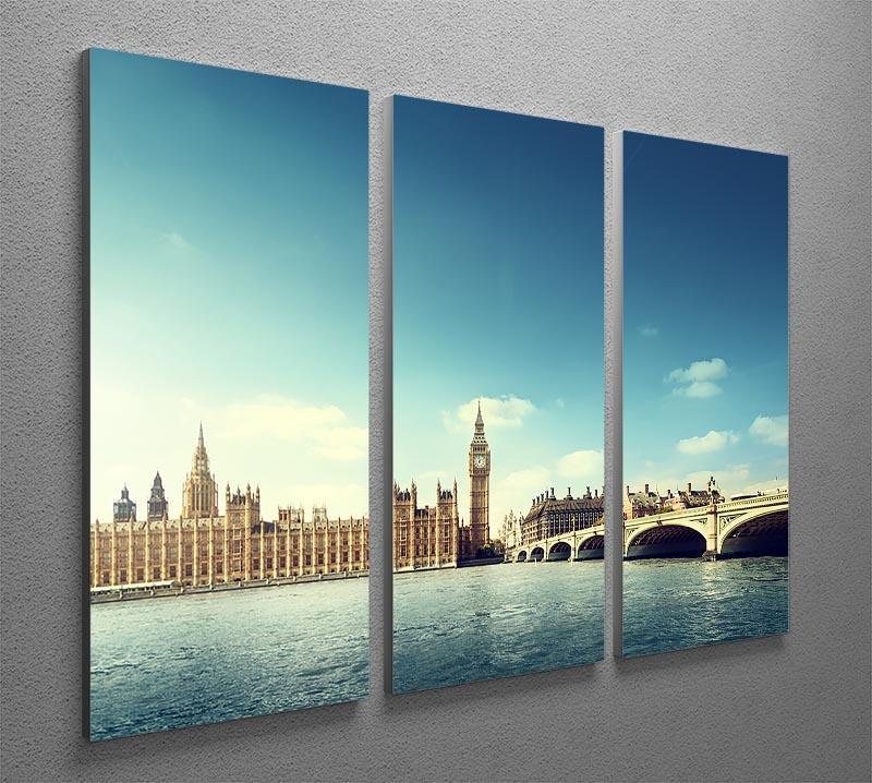 Big Ben in sunny day 3 Split Panel Canvas Print - Canvas Art Rocks - 2