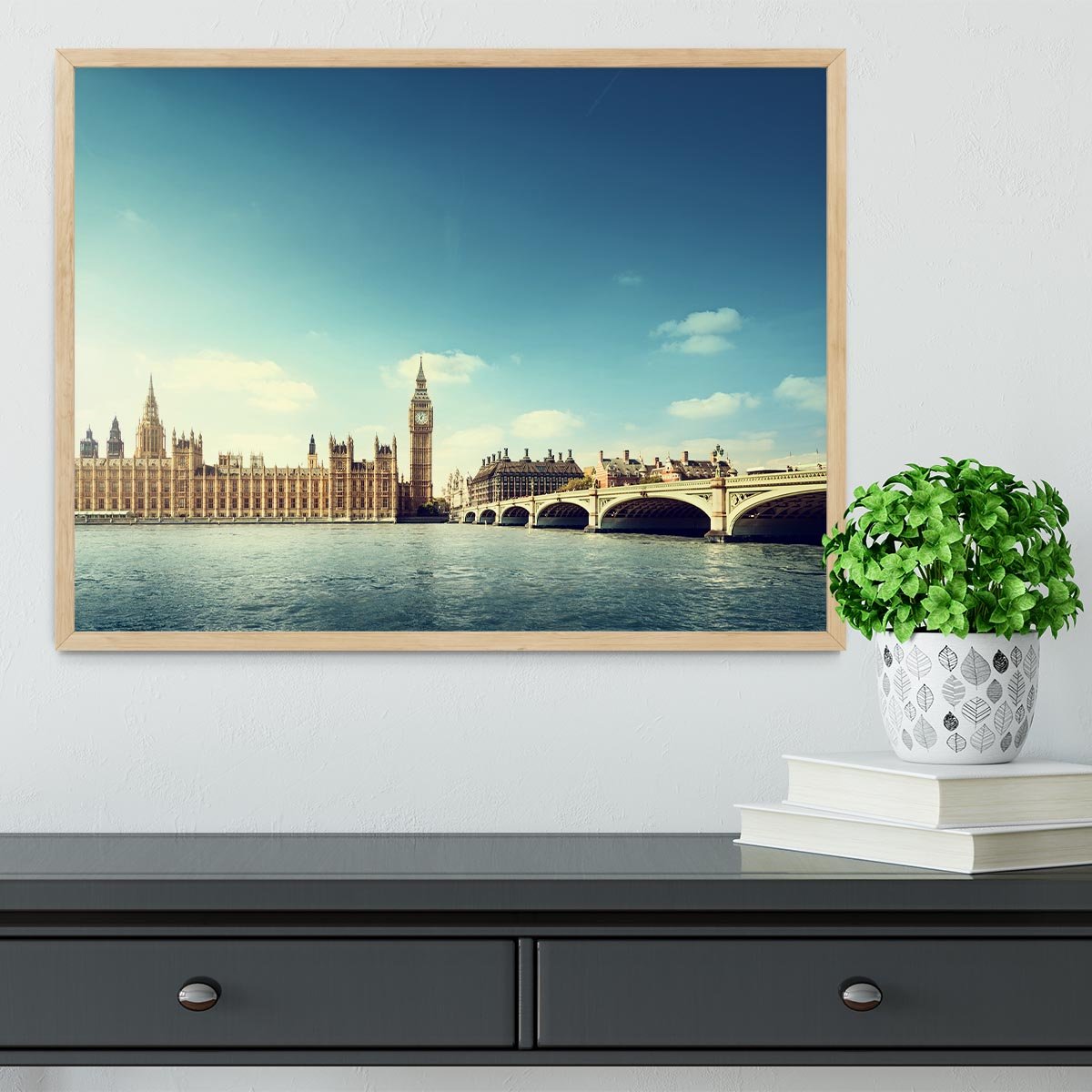 Big Ben in sunny day Framed Print - Canvas Art Rocks - 4
