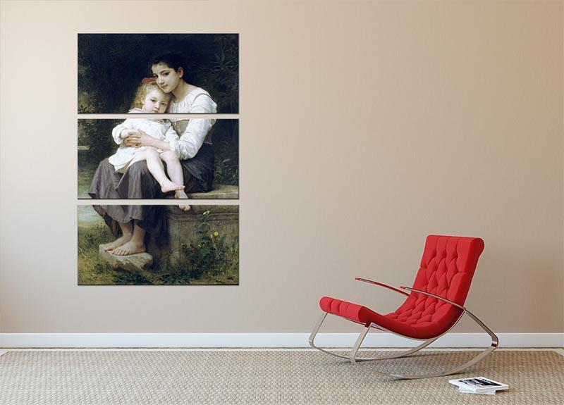 Big Sis By Bouguereau 3 Split Panel Canvas Print - Canvas Art Rocks - 2