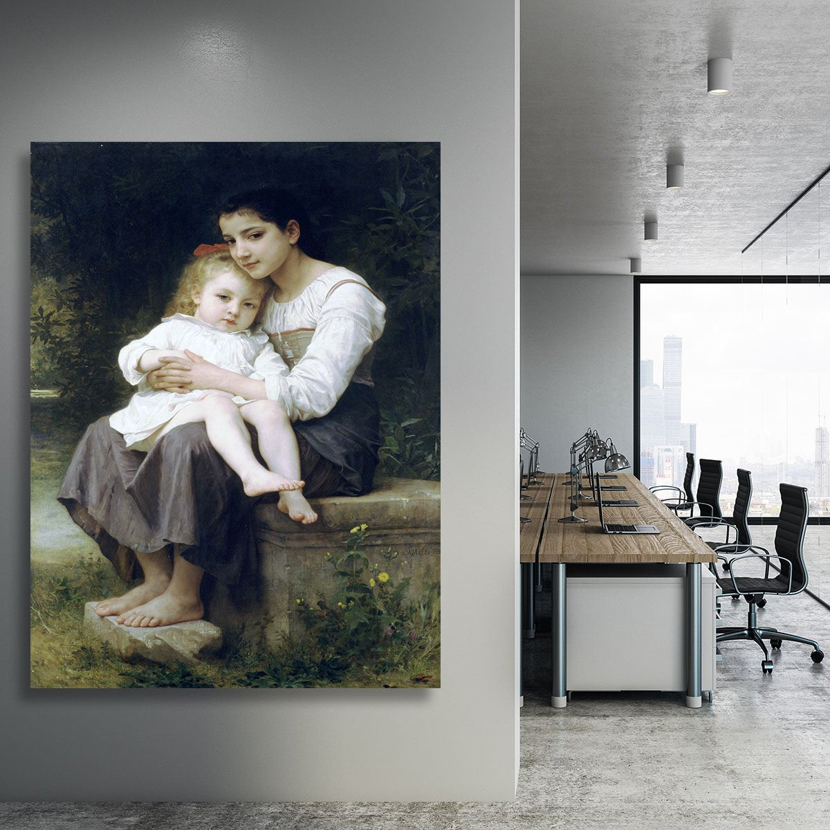 Big Sis By Bouguereau Canvas Print or Poster