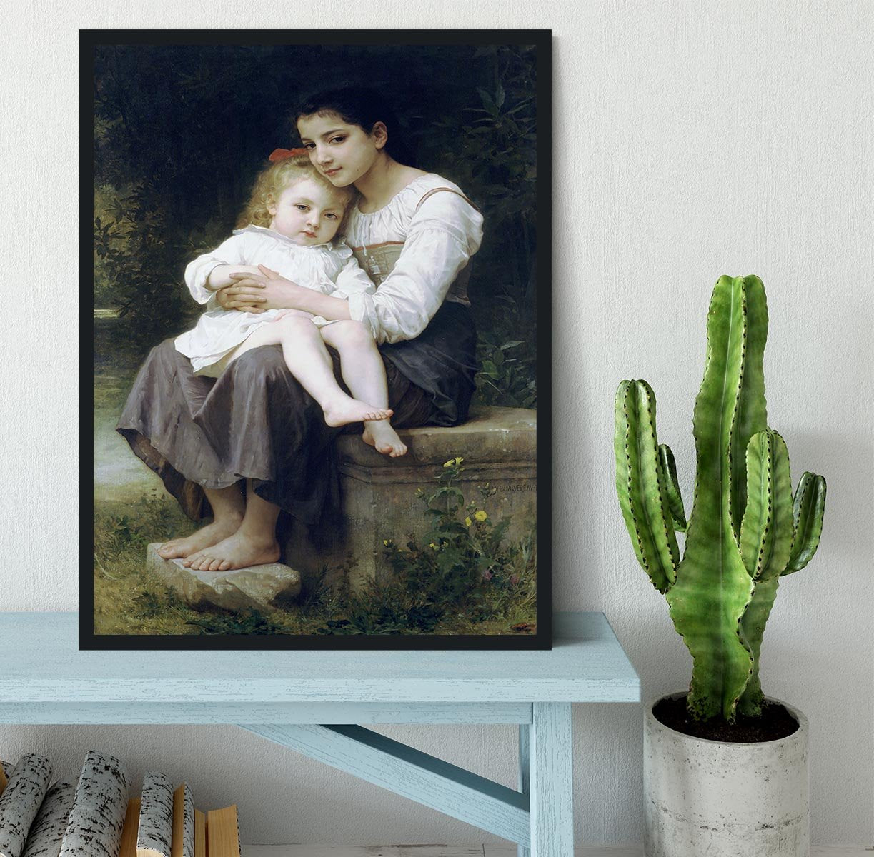 Big Sis By Bouguereau Framed Print - Canvas Art Rocks - 2
