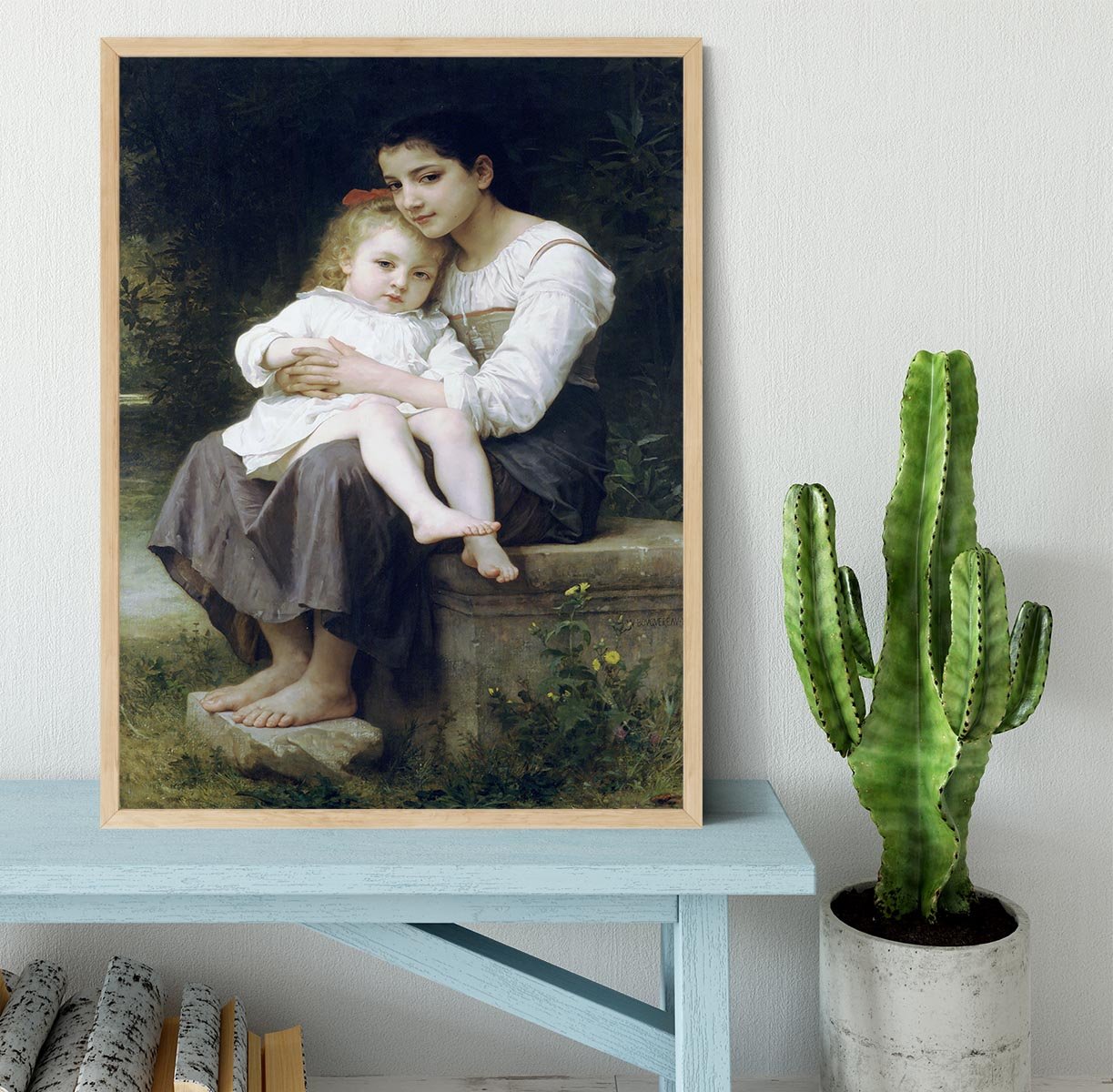Big Sis By Bouguereau Framed Print - Canvas Art Rocks - 4