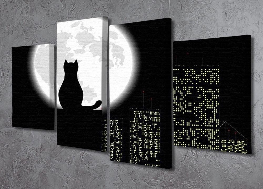 Big city ang cat 4 Split Panel Canvas - Canvas Art Rocks - 2