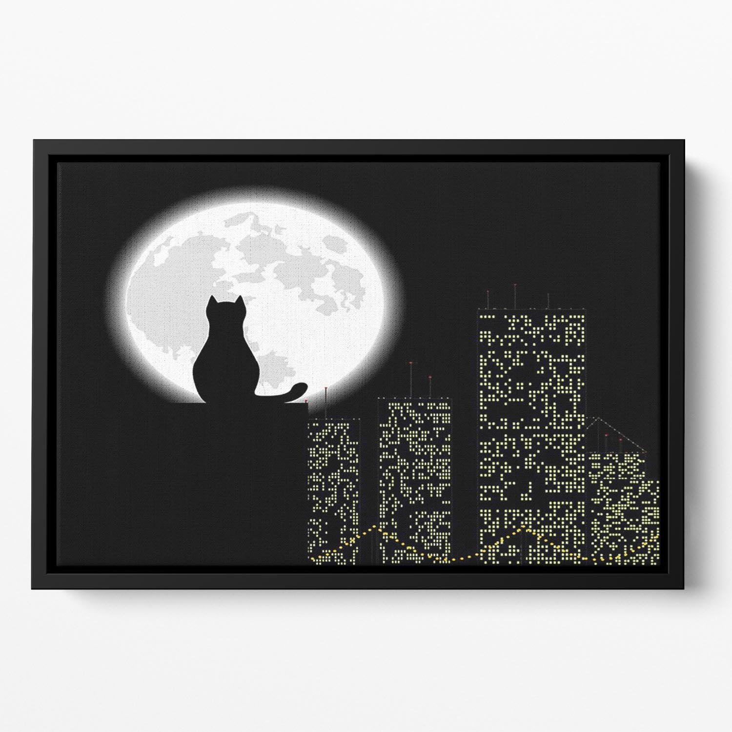 Big city ang cat Floating Framed Canvas - Canvas Art Rocks - 2