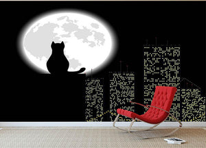 Big city ang cat Wall Mural Wallpaper - Canvas Art Rocks - 2