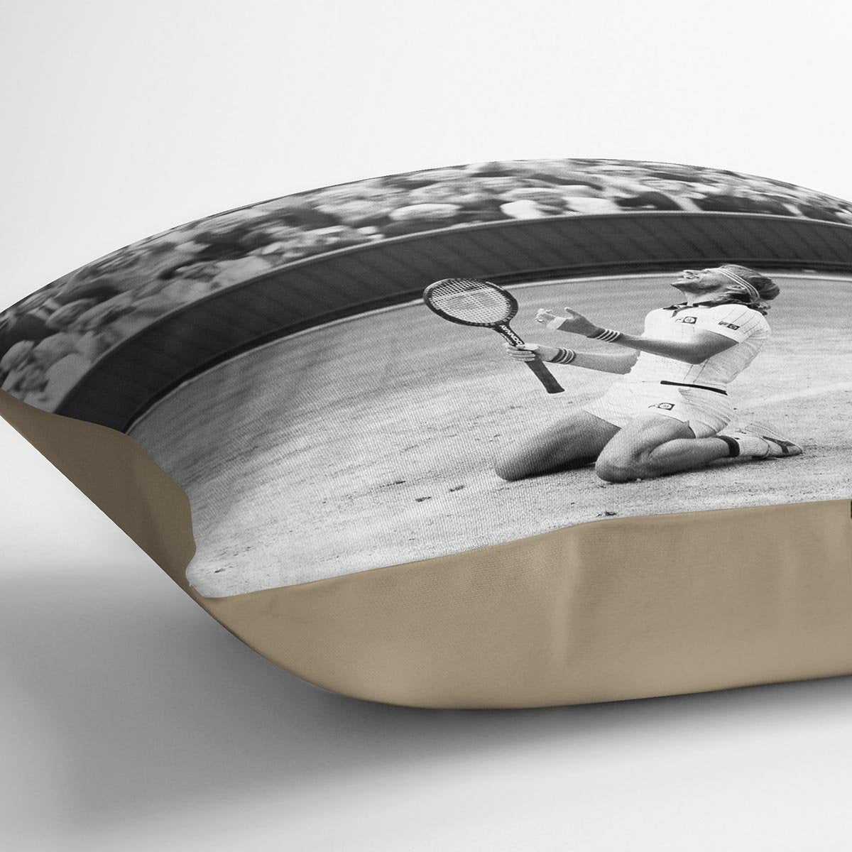 Bjorn Borg celebrates at Wimbledon Cushion