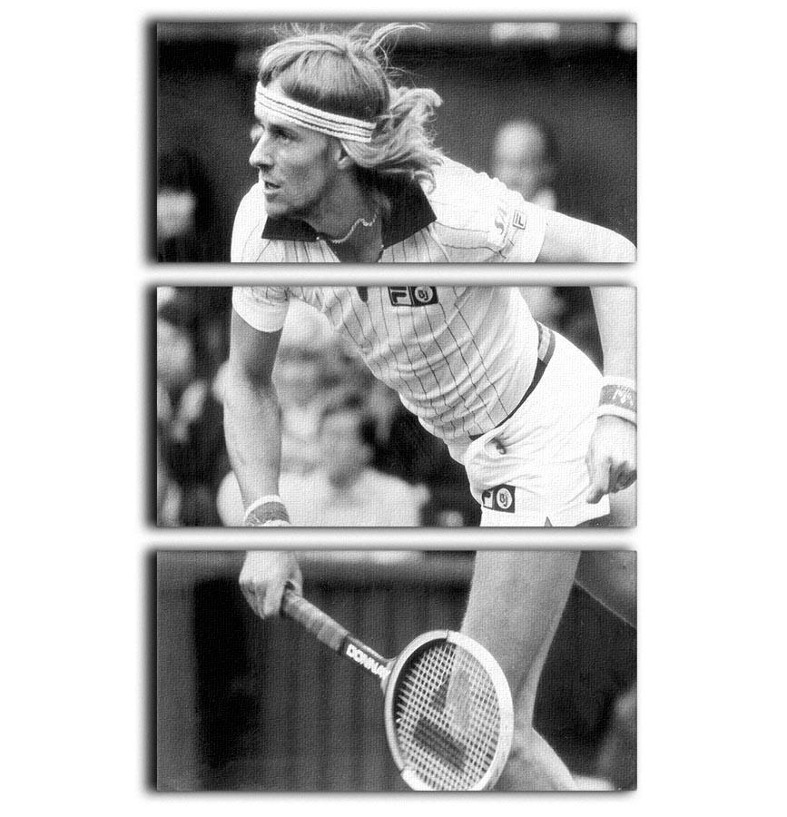 Bjorn Borg in action at Wimbledon 3 Split Panel Canvas Print - Canvas Art Rocks - 1