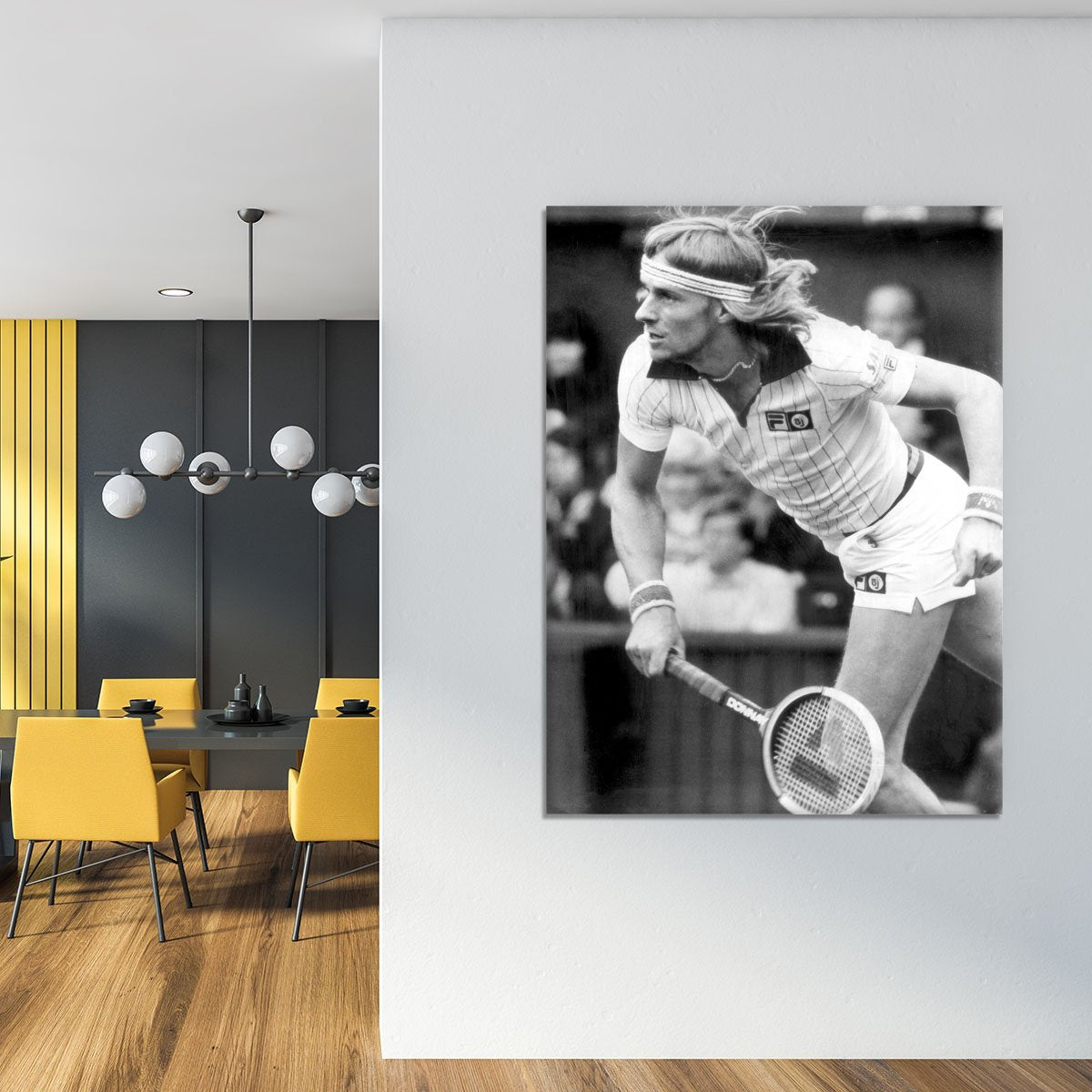 Bjorn Borg in action at Wimbledon Canvas Print or Poster