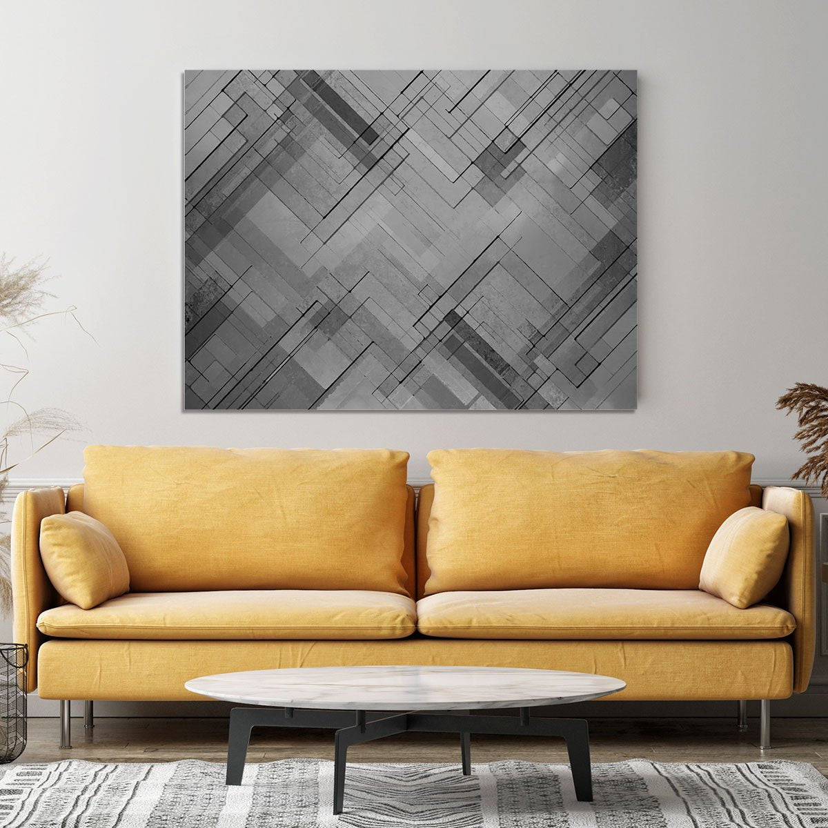 Black Chevron Background Canvas Print or Poster