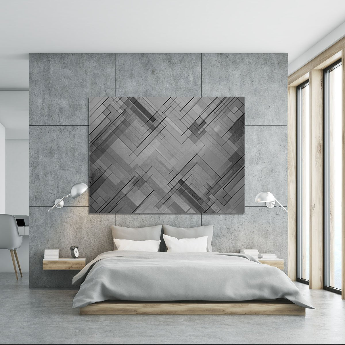 Black Chevron Background Canvas Print or Poster