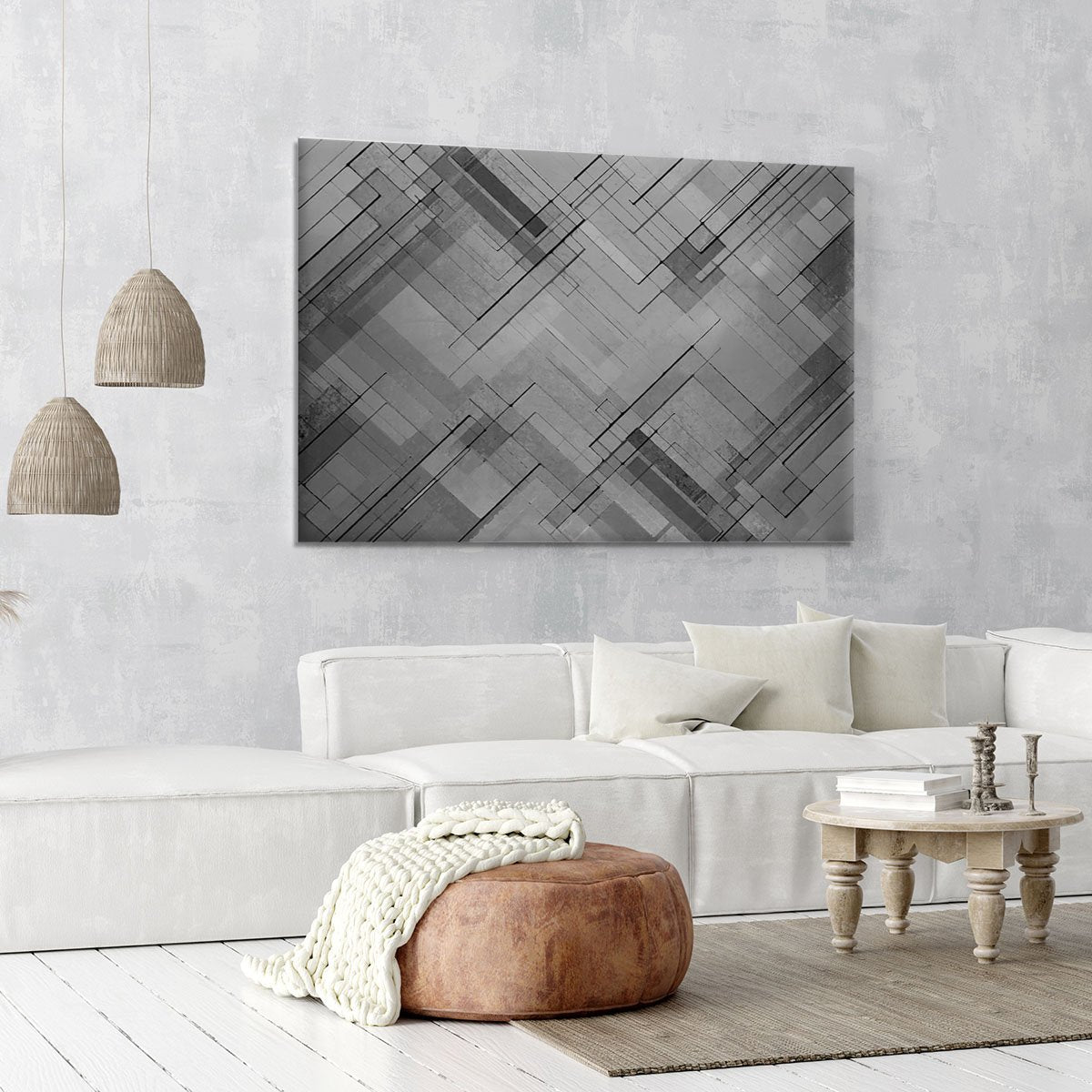 Black Chevron Background Canvas Print or Poster