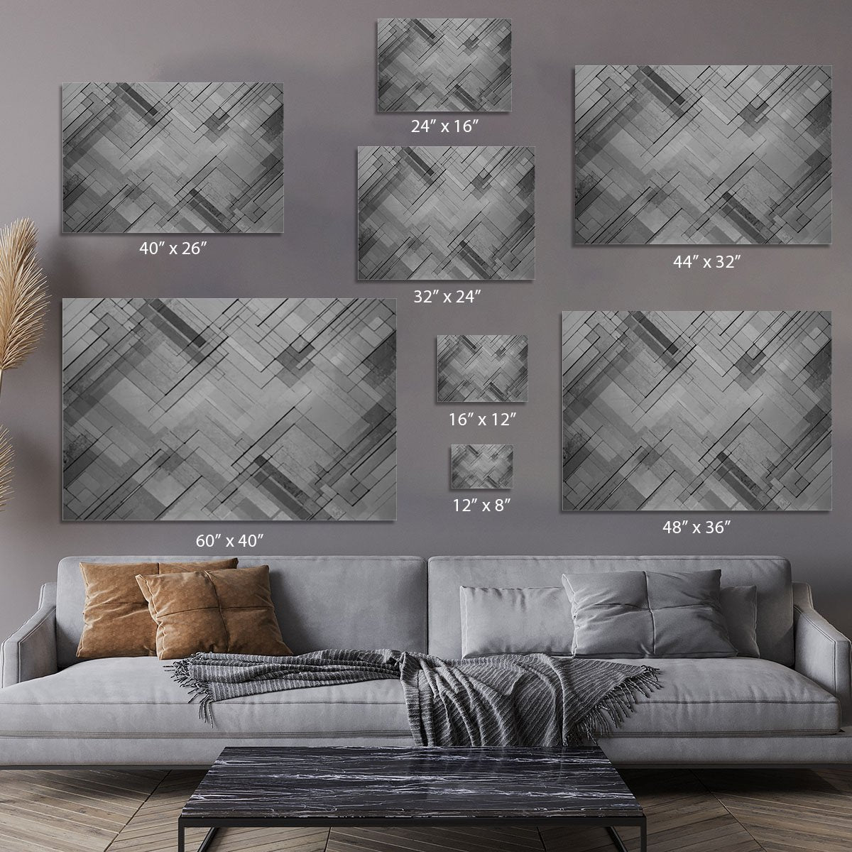 Black Chevron Background Canvas Print or Poster