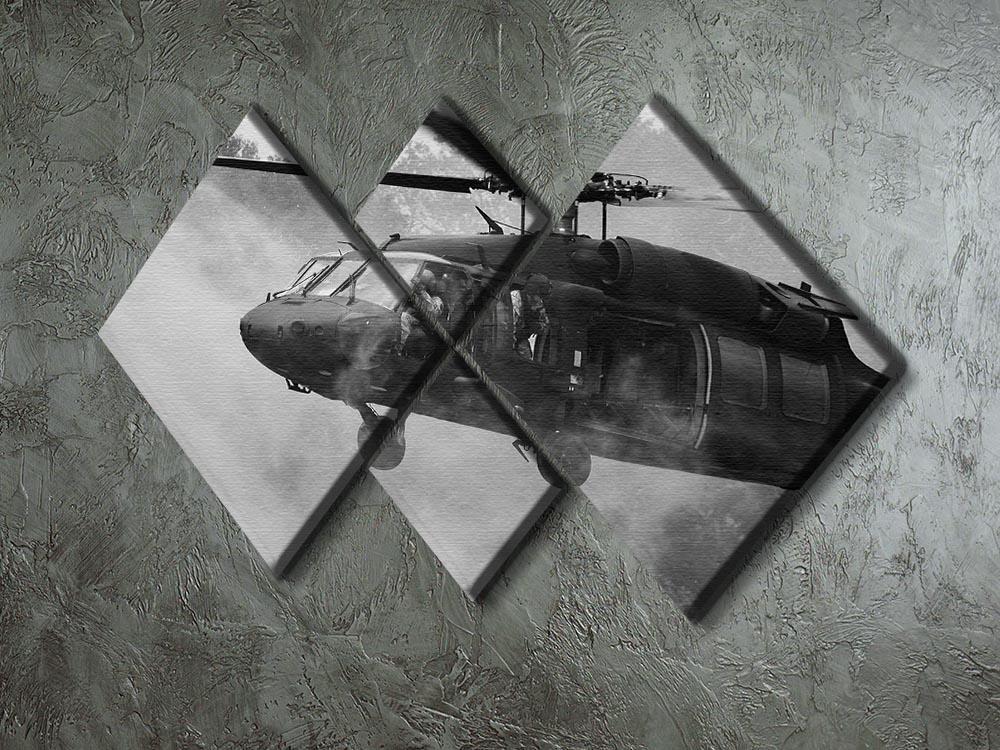 Black Hawk Helicopter 4 Square Multi Panel Canvas  - Canvas Art Rocks - 2
