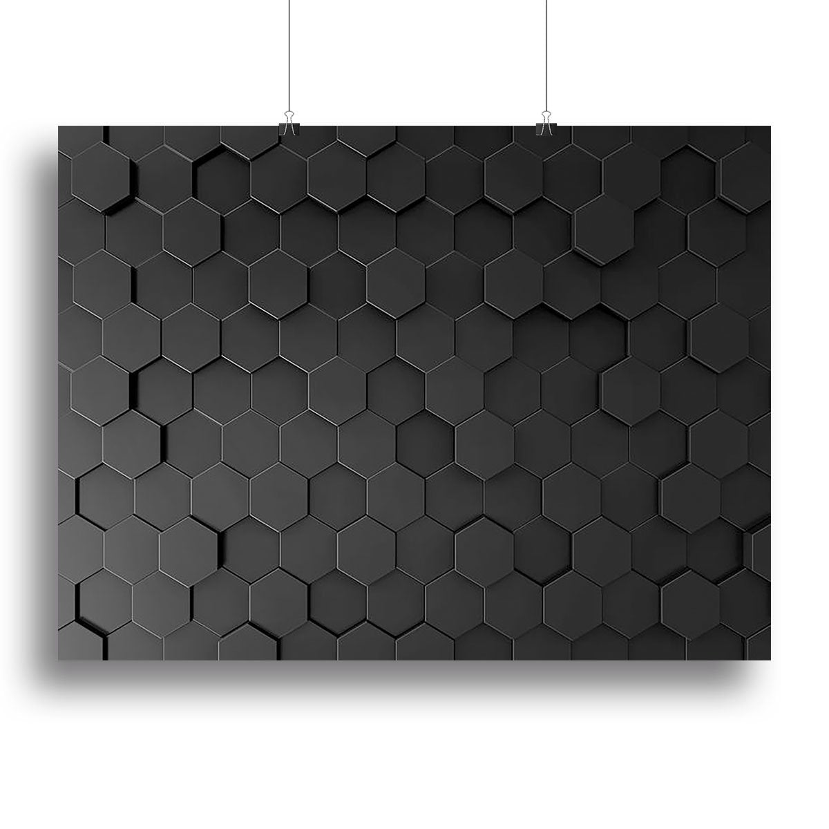 Black Hexagon Pattern Canvas Print or Poster