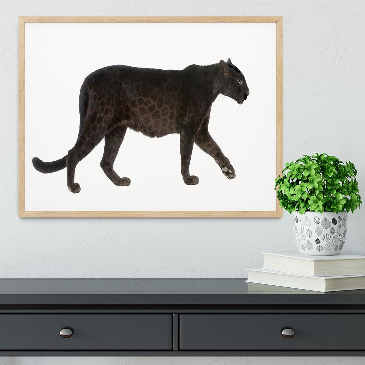 Black Leopard Framed Print - Canvas Art Rocks - 4