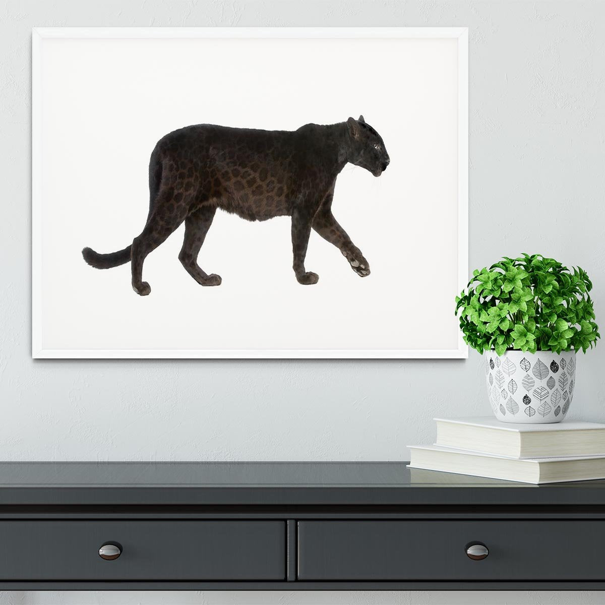 Black Leopard Framed Print - Canvas Art Rocks - 5