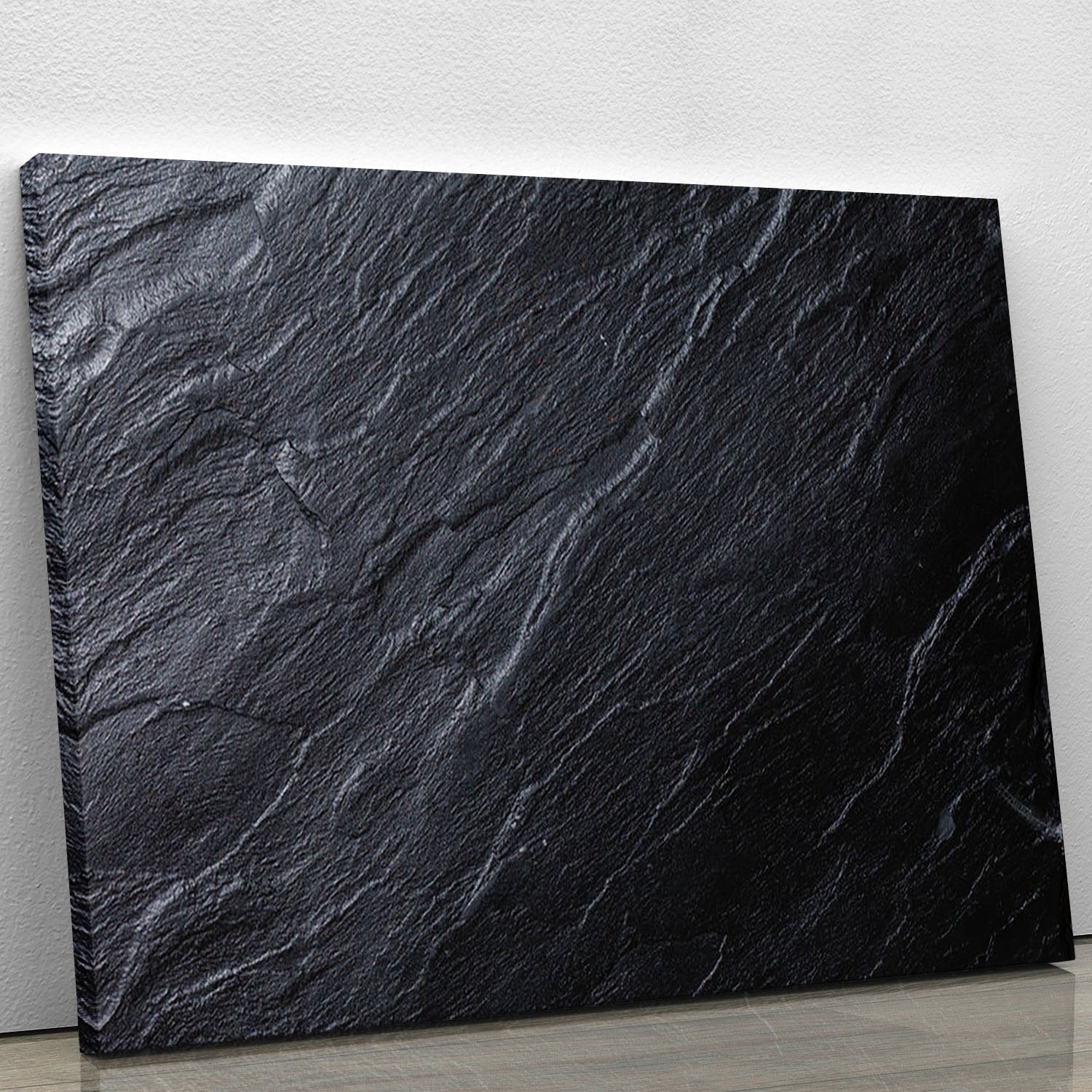 Black Textured Stone Canvas Print or Poster