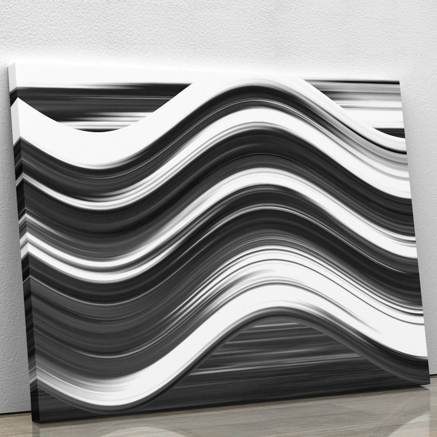 Black and White Wave Canvas Print or Poster