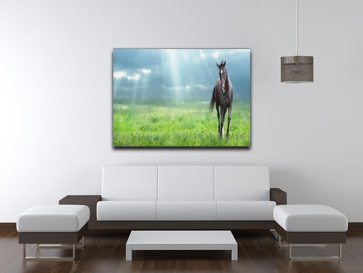 Black horse running Canvas Print or Poster - Canvas Art Rocks - 4