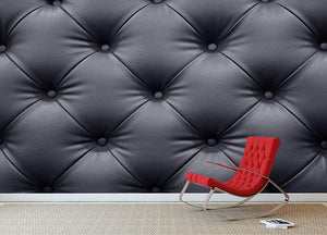 Black leather sofa texture Wall Mural Wallpaper - Canvas Art Rocks - 2