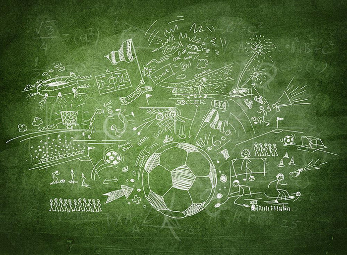 Blackboard soccer concept Wall Mural Wallpaper