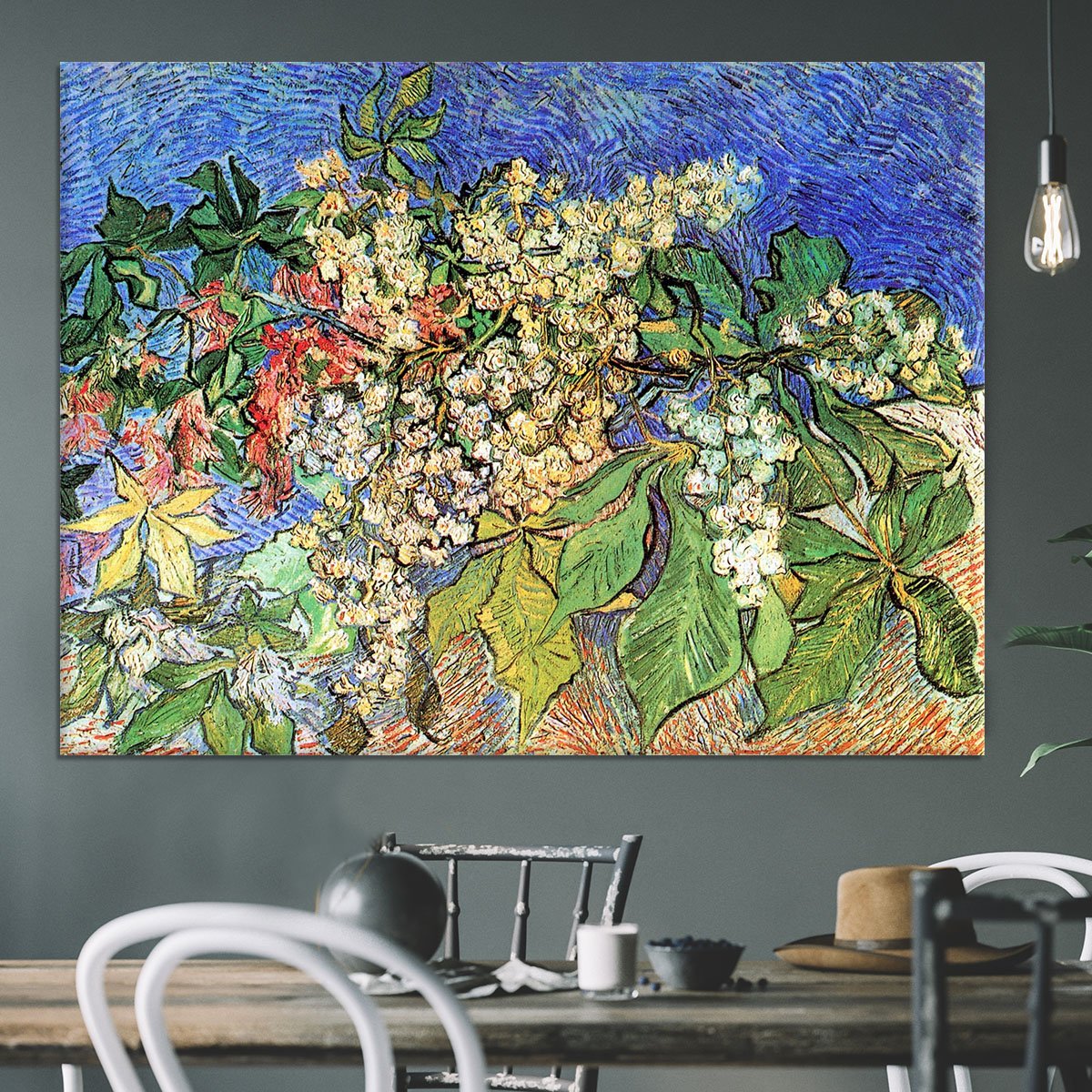 Blossoming Chestnut Branches by Van Gogh Canvas Print or Poster