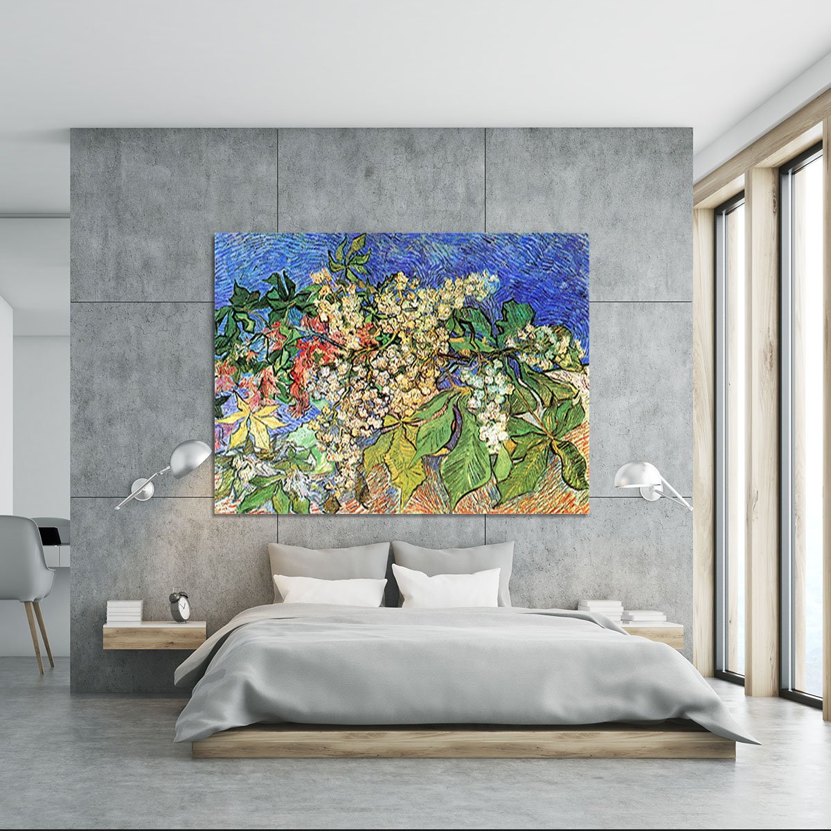 Blossoming Chestnut Branches by Van Gogh Canvas Print or Poster
