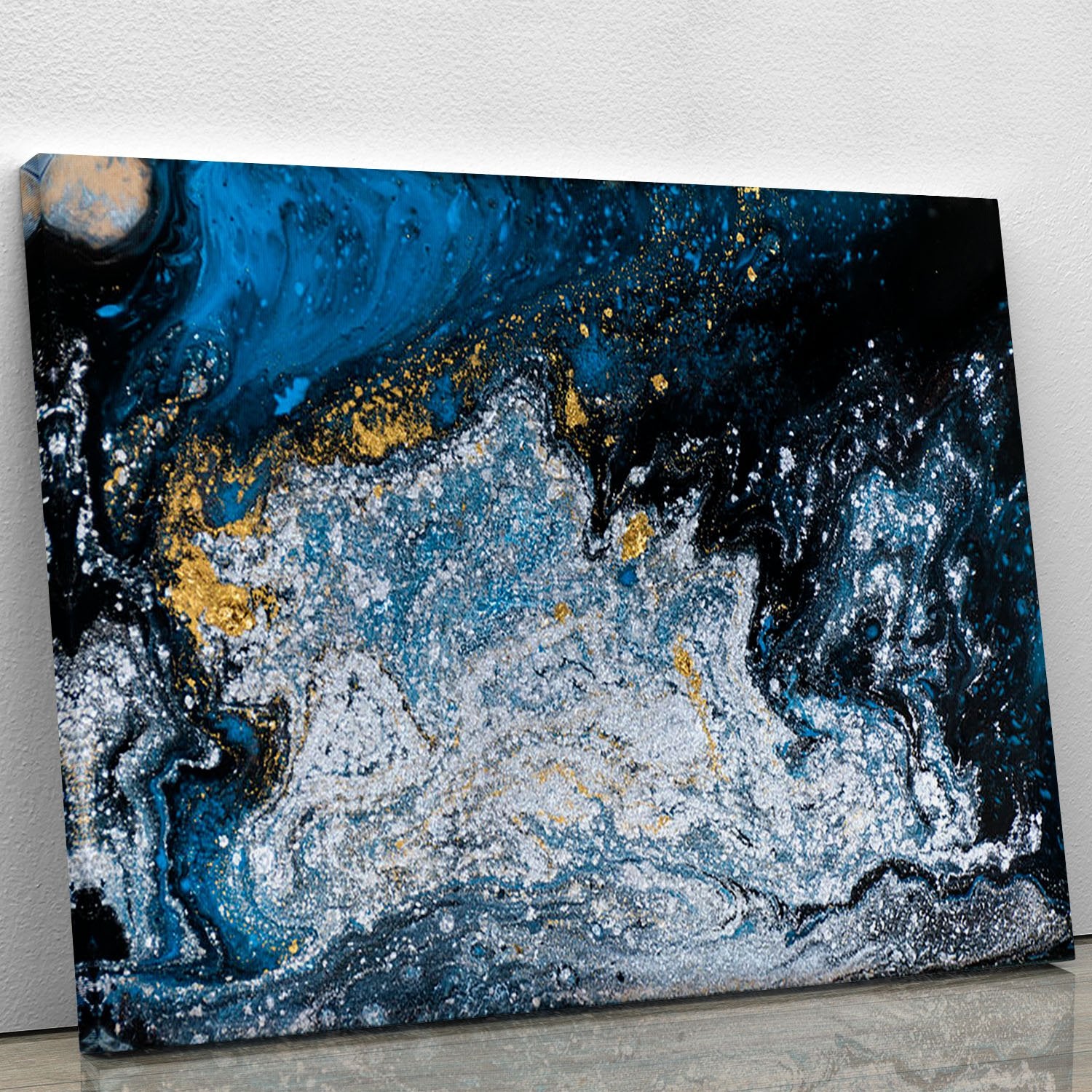 Blue Galaxy Marble Canvas Print or Poster