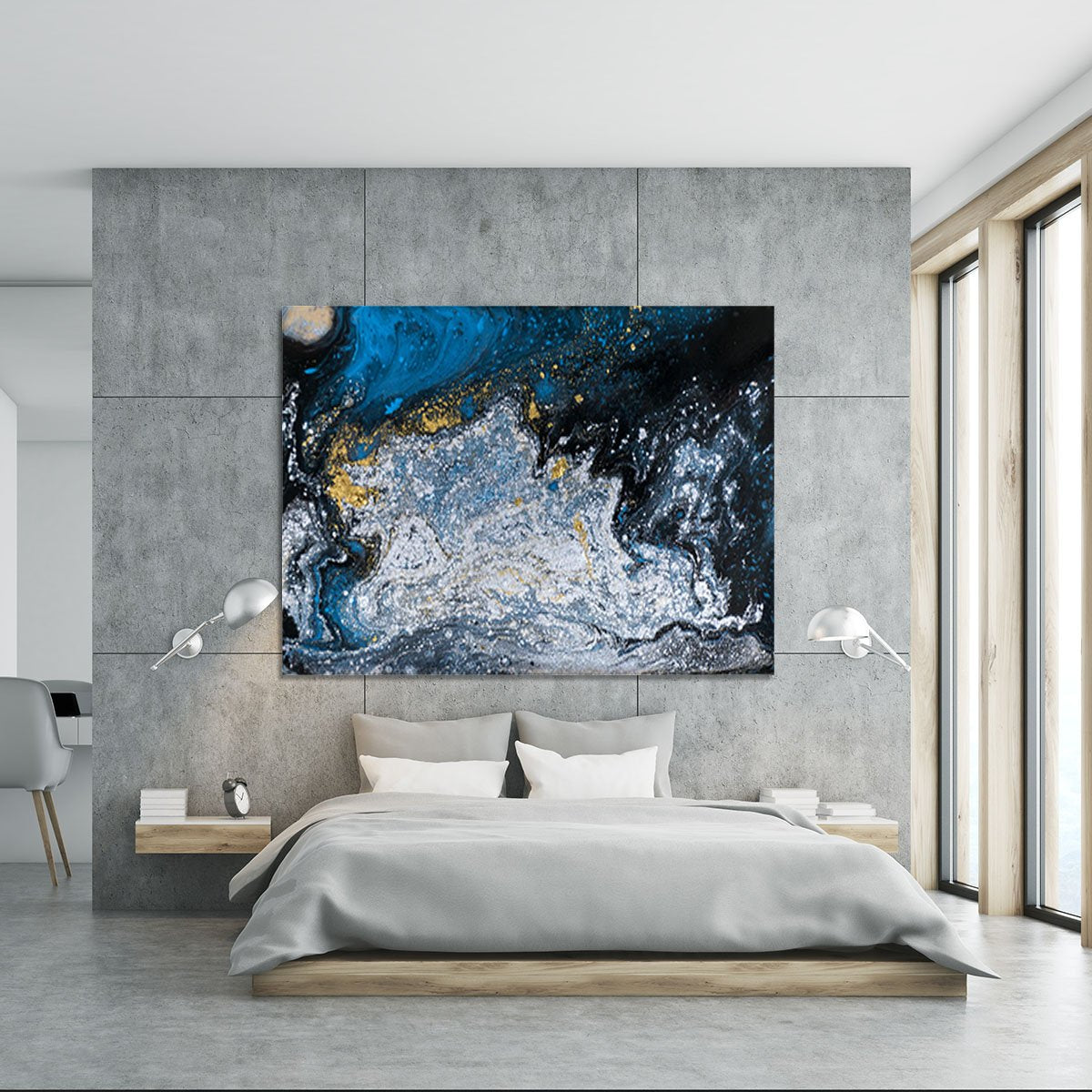 Blue Galaxy Marble Canvas Print or Poster