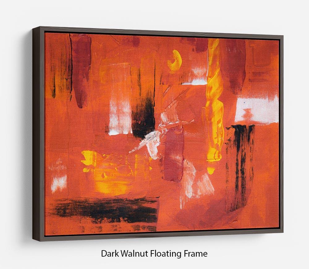 Blue Green and Yellow Abstract Painting Floating Frame Canvas