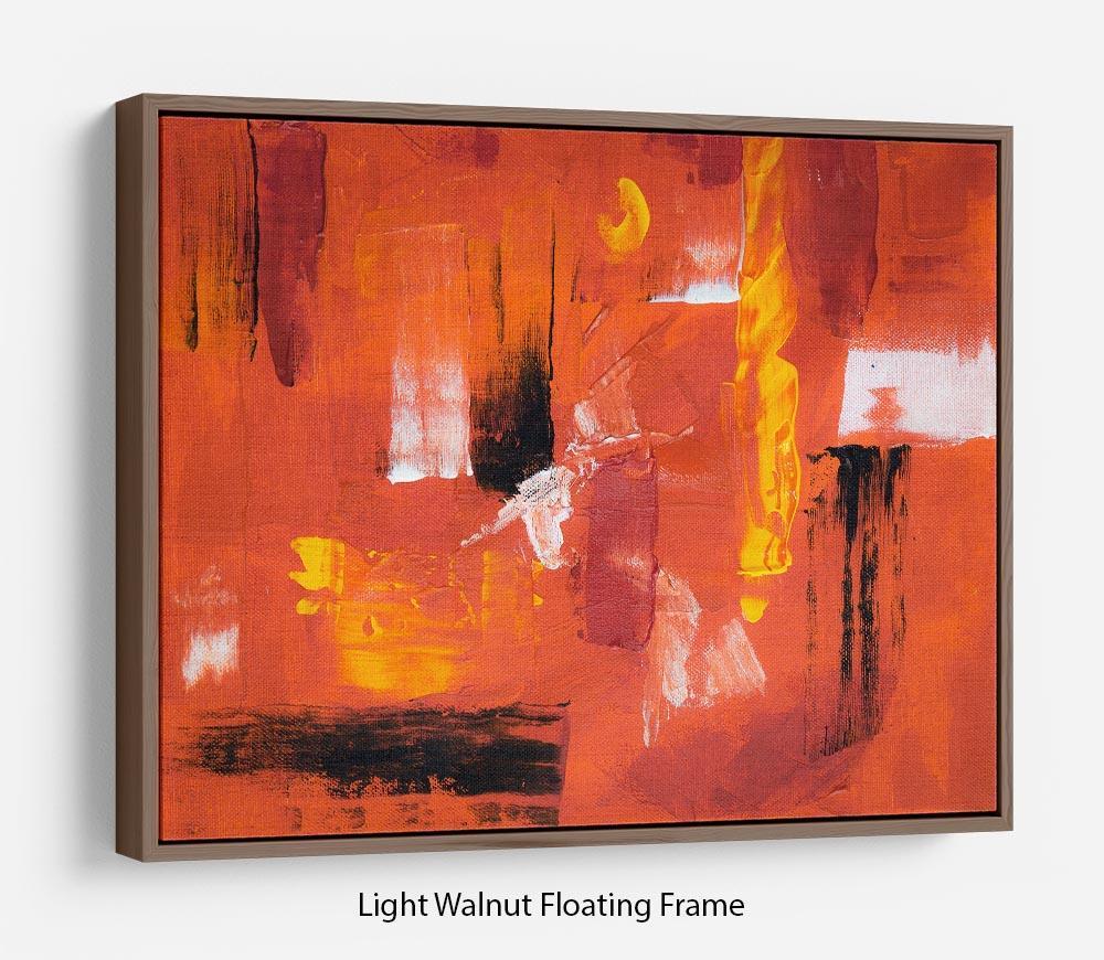 Blue Green and Yellow Abstract Painting Floating Frame Canvas