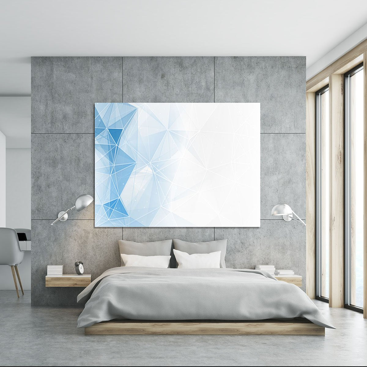 Blue Ombre Geometrical Web Canvas Print or Poster