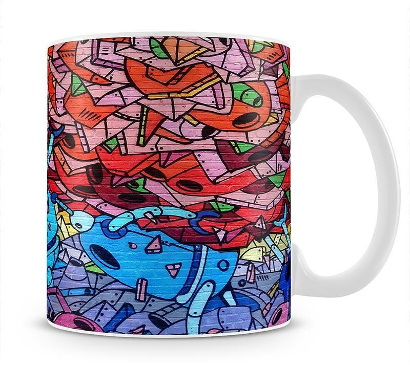 Blue Robot Graffiti Mug - Canvas Art Rocks - 1