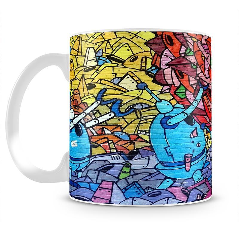 Blue Robot Graffiti Mug - Canvas Art Rocks - 2