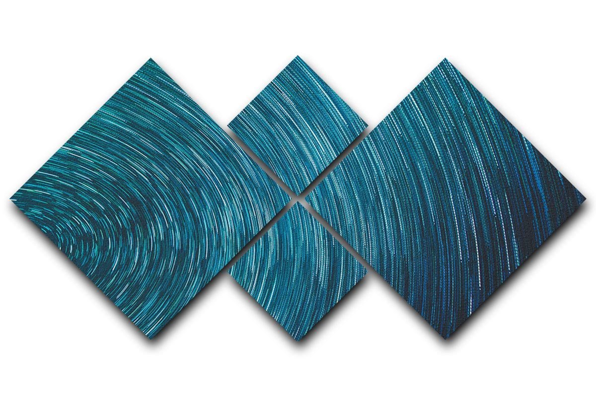 Blue Star Abstract Painting 4 Square Multi Panel Canvas  - Canvas Art Rocks - 1
