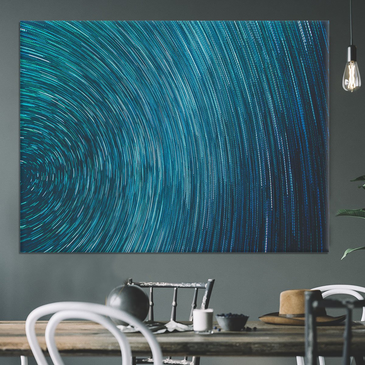Blue Star Abstract Painting Canvas Print or Poster