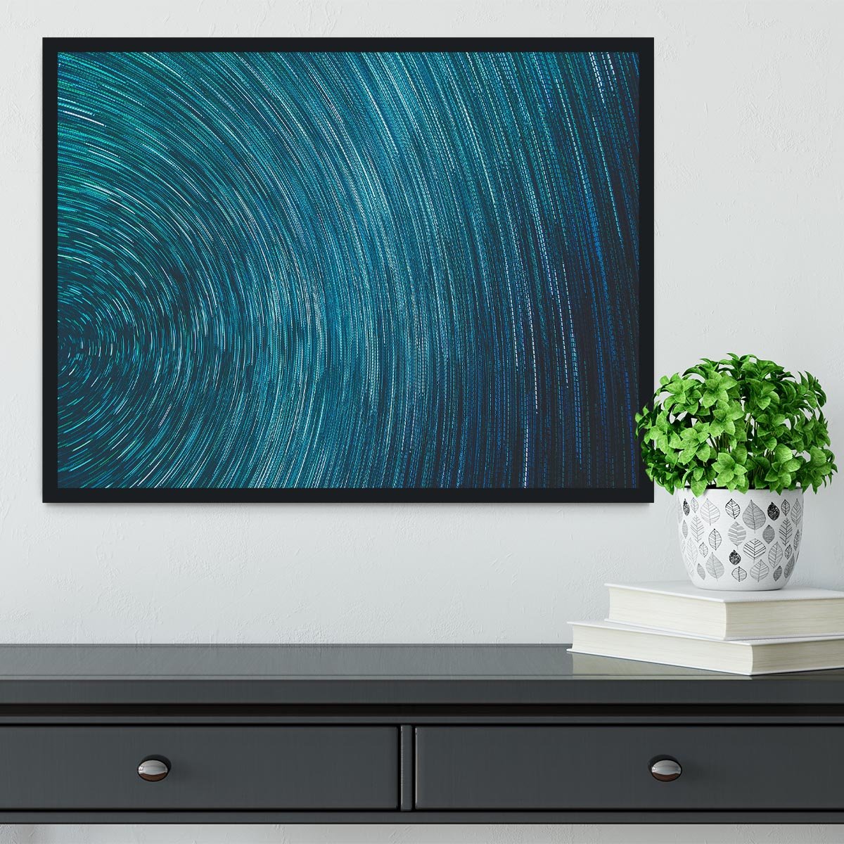Blue Star Abstract Painting Framed Print - Canvas Art Rocks - 2