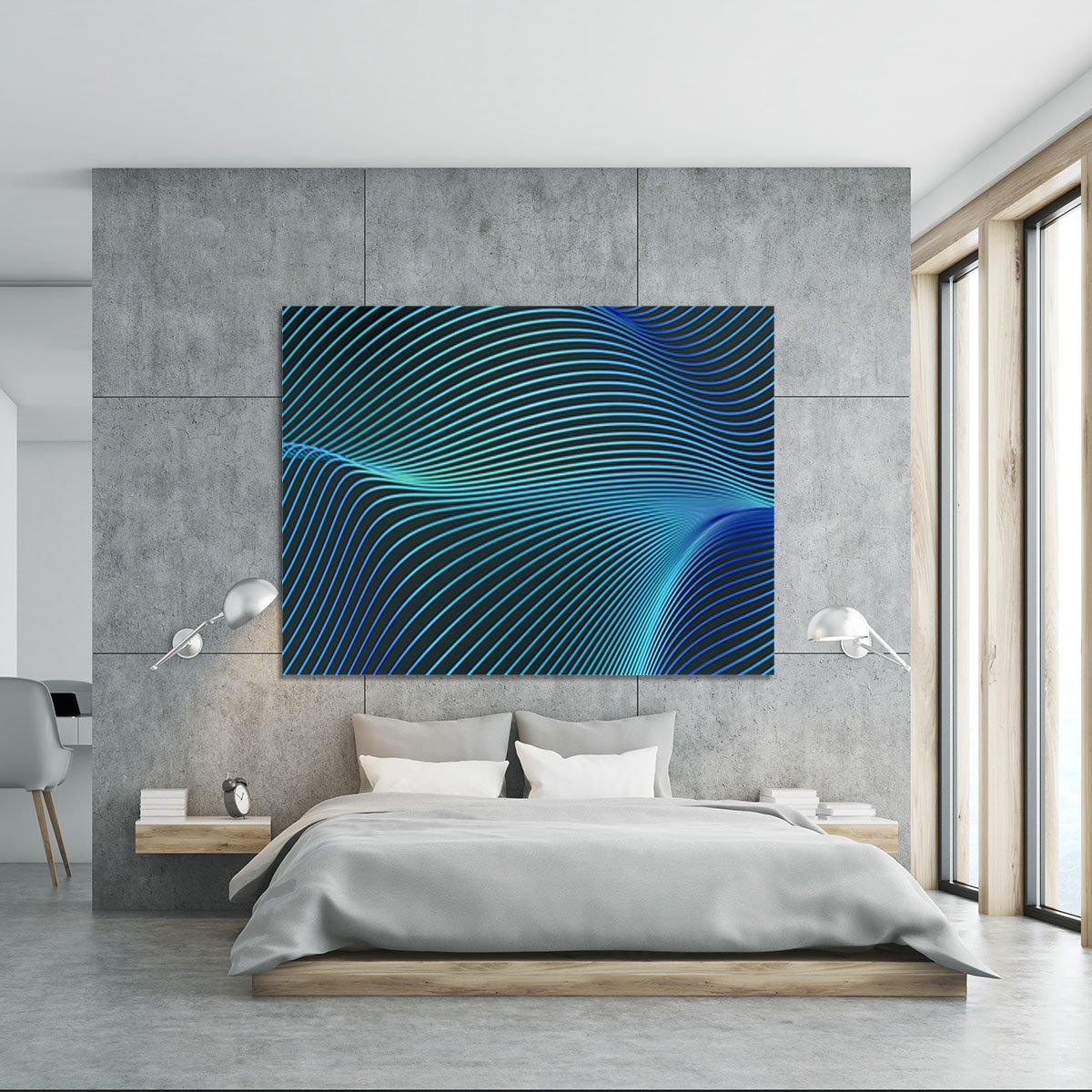 Blue Toned Waves Canvas Print or Poster