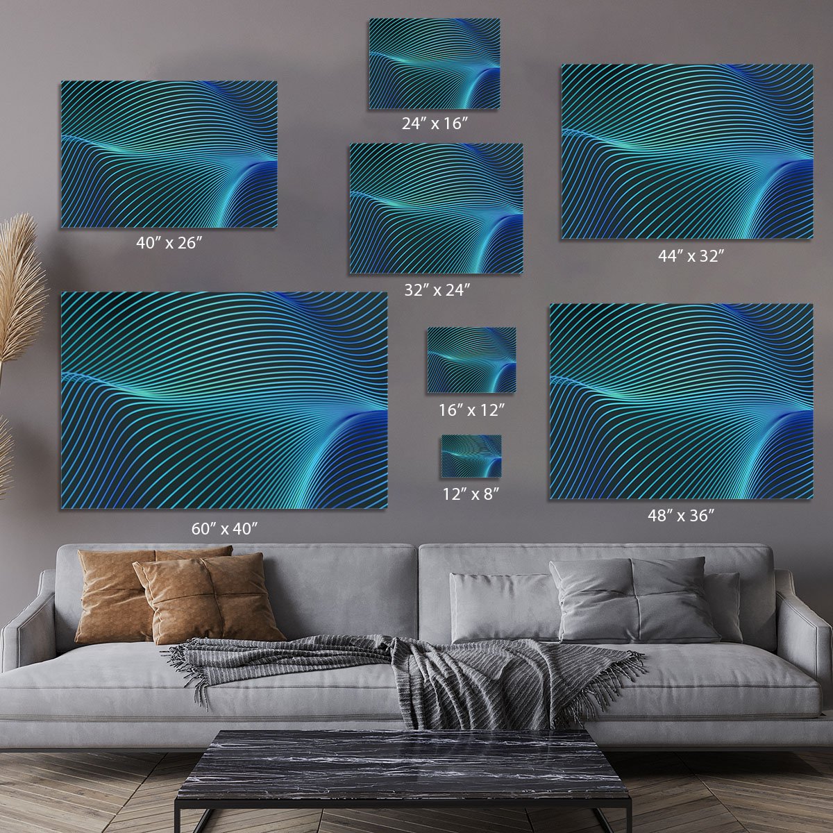 Blue Toned Waves Canvas Print or Poster