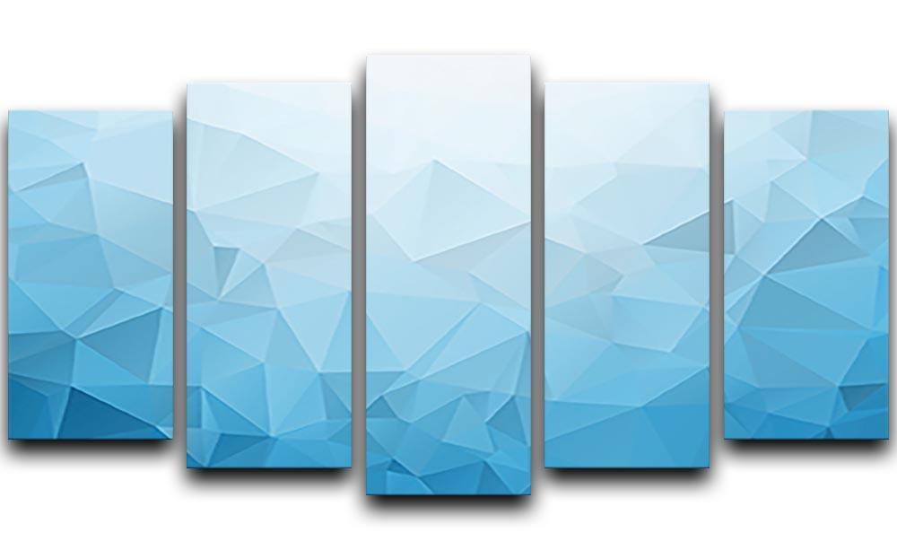 Blue Triangle Texture 5 Split Panel Canvas  - Canvas Art Rocks - 1
