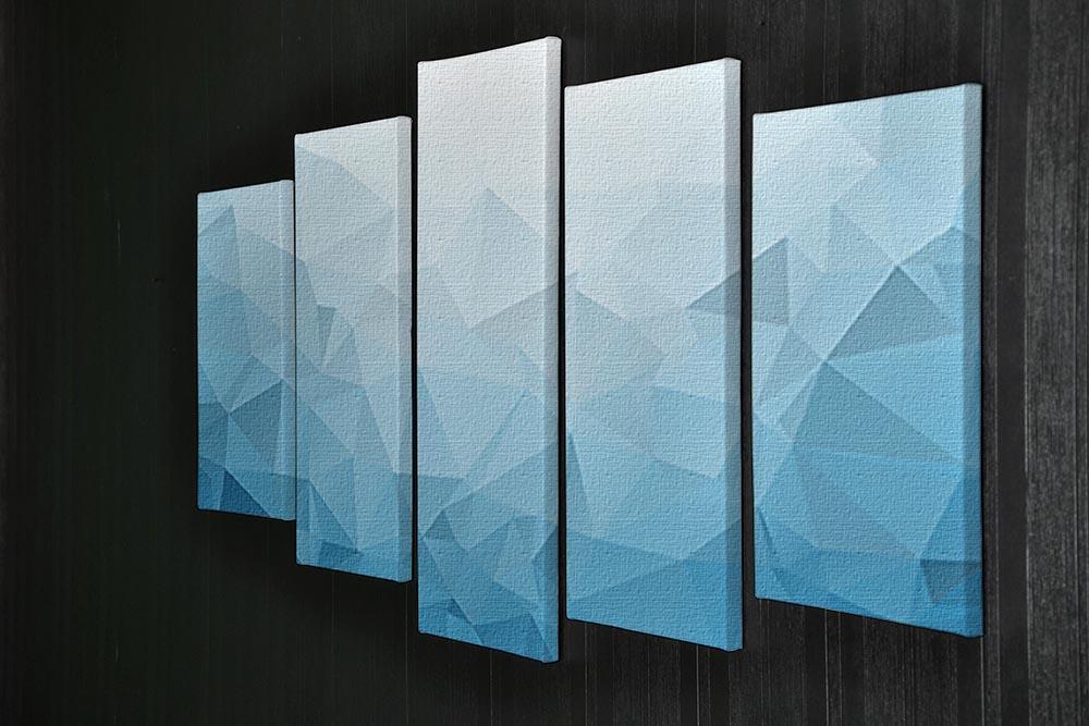 Blue Triangle Texture 5 Split Panel Canvas  - Canvas Art Rocks - 2