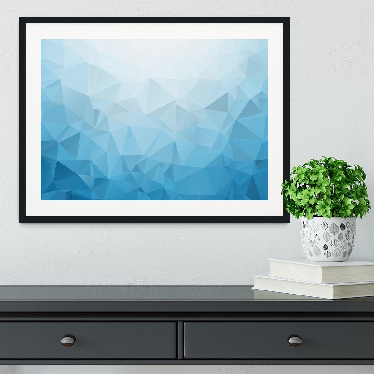 Blue Triangle Texture Framed Print - Canvas Art Rocks - 1