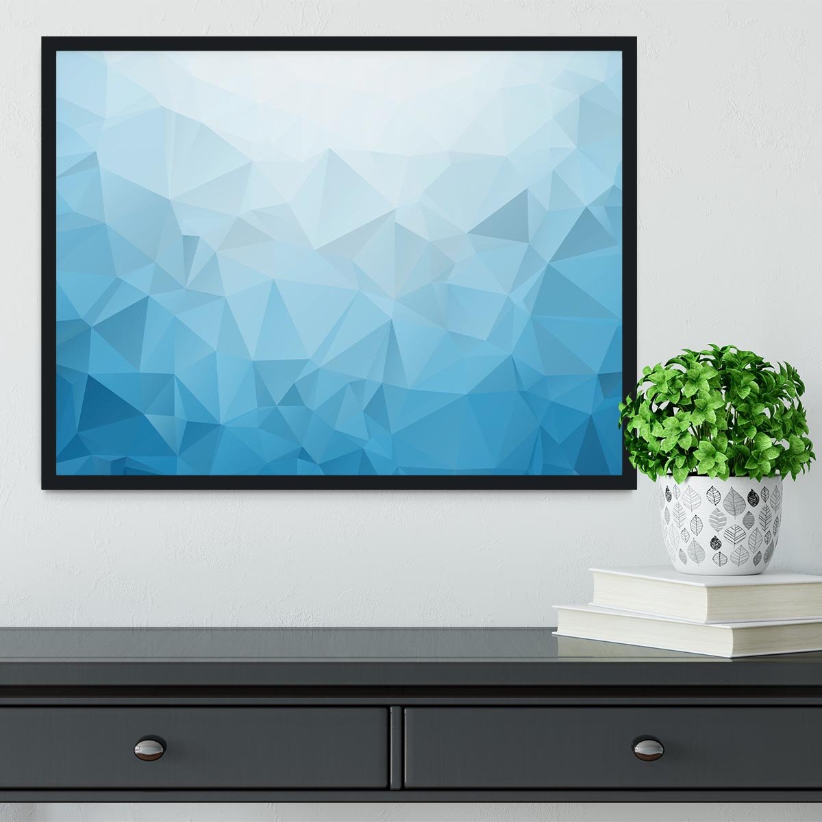 Blue Triangle Texture Framed Print - Canvas Art Rocks - 2