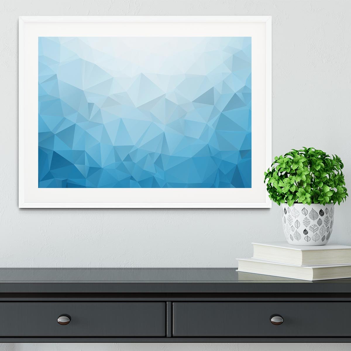 Blue Triangle Texture Framed Print - Canvas Art Rocks - 5