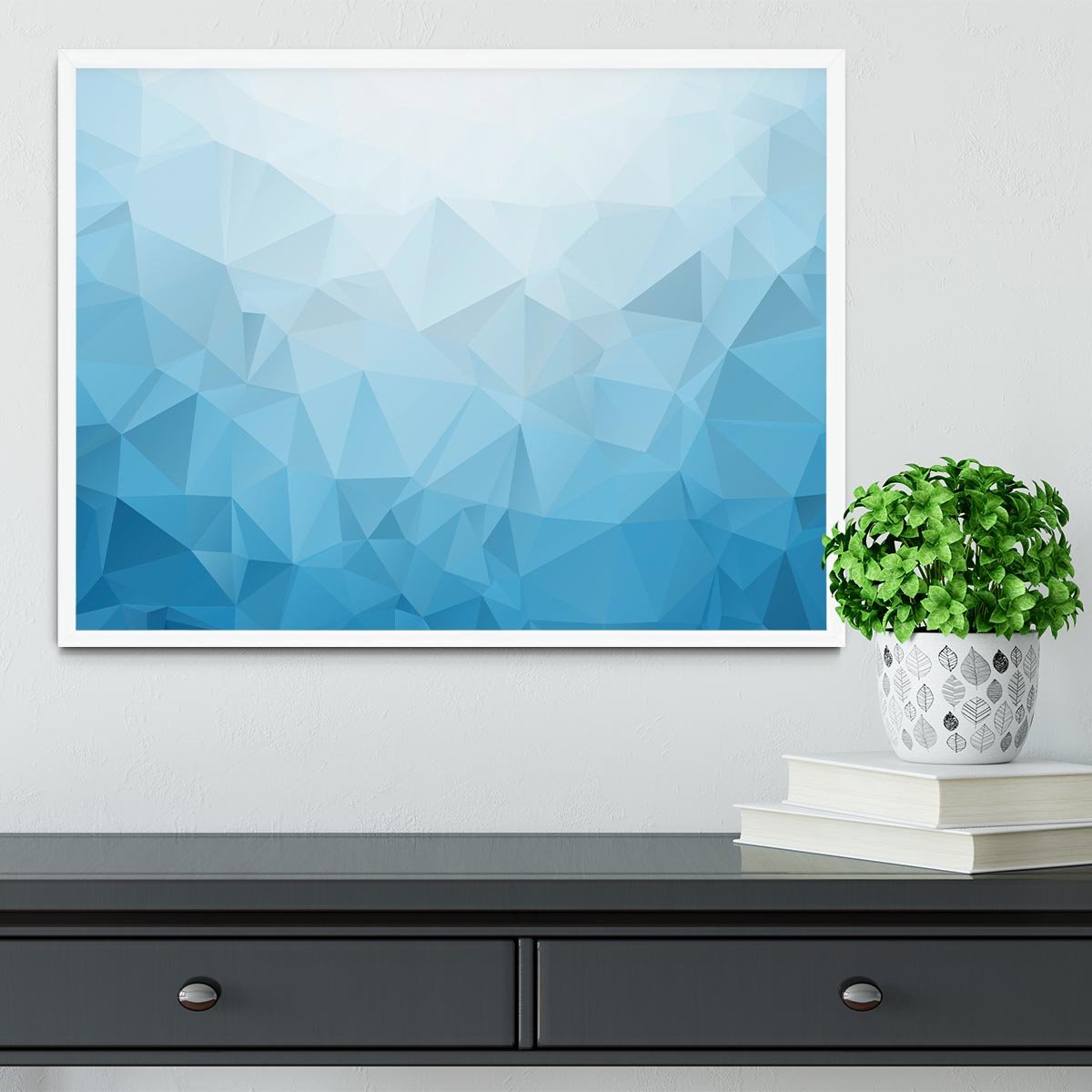Blue Triangle Texture Framed Print - Canvas Art Rocks -6