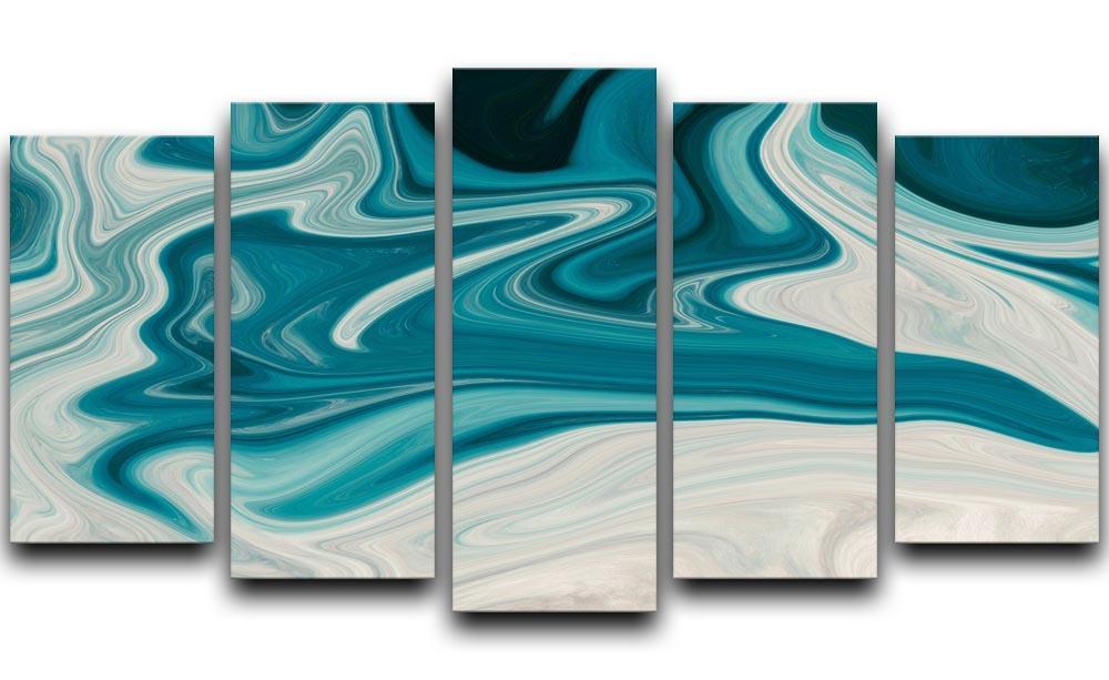 Blue Water Splash 5 Split Panel Canvas  - Canvas Art Rocks - 1