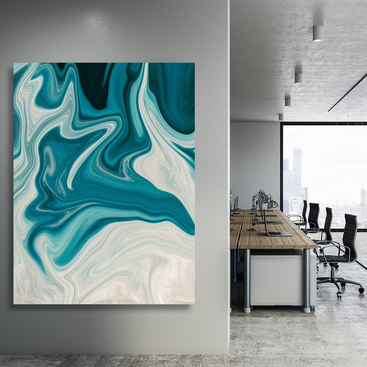 Blue Water Splash Canvas Print or Poster