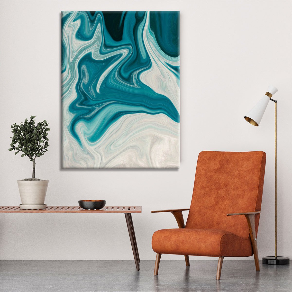Blue Water Splash Canvas Print or Poster